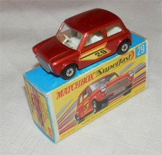 1970s.  Matchbox.  Lesney.  Superfast.  29 Racing Mini.