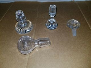 4 Vintage Glass/crystal Cruet/wine/decanter Stoppers