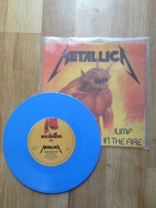Metallica Jump In The Fire Blue Vinyl 7 " Record