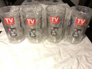 Collectible TV Guide 24 oz.  Plastic Drinking Cups Set of 4 NOS Still In Wrapper 2