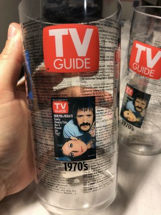 Collectible TV Guide 24 oz.  Plastic Drinking Cups Set of 4 NOS Still In Wrapper 3