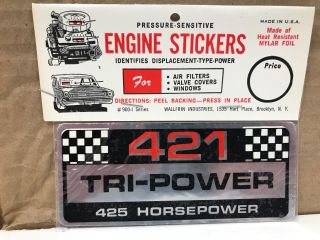 Vintage 421 Tri - Power Engine Sticker 2.  25 " X 5.  25 "