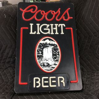 Vintage Coors Light Beer Light - Up Sign 19 " Rare Advertisement Wow