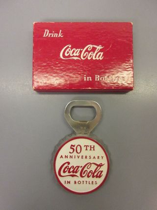 Vintage " 50th Anniversary Coca Cola In Bottles " Bottle Opener Box