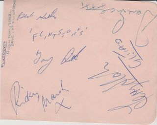 1960s British Rock Band - The Flintstones - Signed Album Page X 4 Inc Dave Green