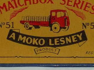 Matchbox Moko Lesney Albion Chieftain Cement Lorry 51 Type B3 EMPTY BOX 5