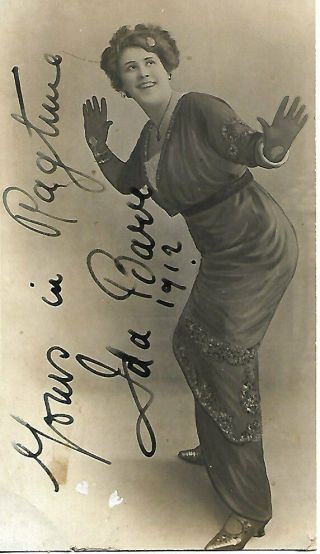 Ida Barr B1882 - Vintage Music Hall Singer - Signed Pic In 1912