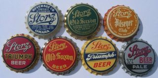 3 Storz Prohibition Beer Bottle Caps,  4 From The 1930 