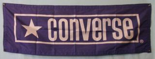Vintage Converse One Star Chuch Taylor Advertising Shoe Store Banner Blue Flag