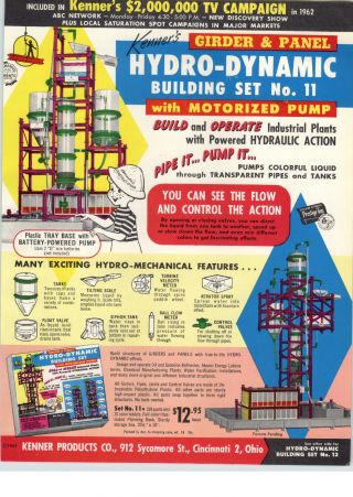 1962 Paper Ad 8 Pg Kenner Girder & Panel Hydro Dynamic Bridge Turnpike Motorized