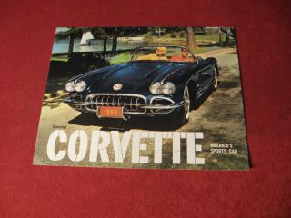 1959 Chevy Corvette Gm Showroom Dealership Sales Brochure Old