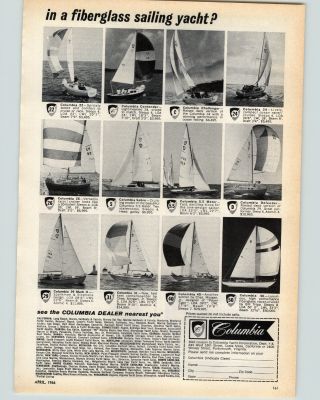 1966 PAPER AD 2 PG Columbia 38 ' Sailboat Contender Sabre Meter Defender Sail 2