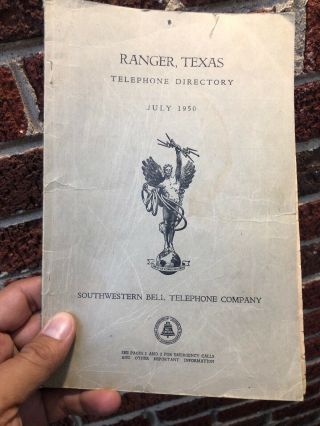 1950 Ranger Texas Vintage Telephone Book Southwestern Bell Phone Directory