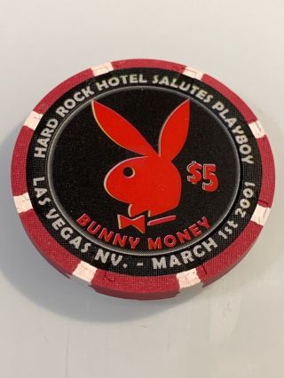 Hard Rock Hotel Salutes Playboy $5 Casino Chip Las Vegas Nv 3.  99