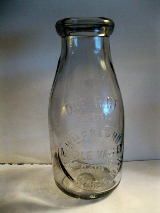 Old Early Pint Milk Bottle Newark Jersey Wm.  Freund Co.
