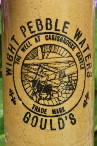 Vintage Goulds Iow Donkey Treadmill Pict Wight Pebble Waters Ginger Beer Bottle
