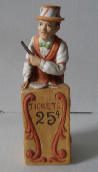Vintage Circus Ticket Taker Lionstone Whiskey Decanter 1974 Figurine