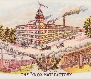 Brooklyn 19th Century Knox Hat Factory View York Victorian Advertising Card