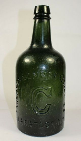 Congress & Empire " C " Spring Mineral Water Bottle Saratoga Ny