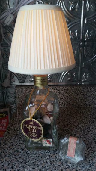 Vintage Rebel Yell Lamp Corked Bourbon Whiskey Decanter