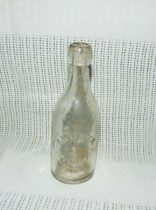 Extremely Rare Antique A.  D.  Leidich Tremont,  Pa.  Clear Glass Bottle Read