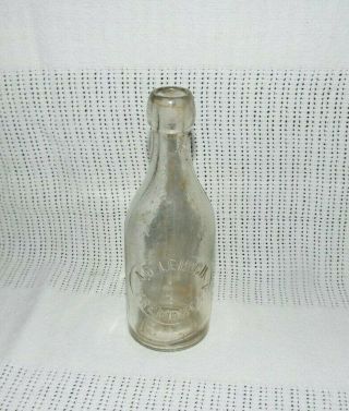 EXTREMELY RARE ANTIQUE A.  D.  LEIDICH TREMONT,  PA.  CLEAR GLASS BOTTLE READ 4