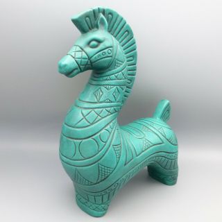 Vintage Italian Ceramic Horse Figurine Art Pottery Bitossi Style Mid Century 12 "