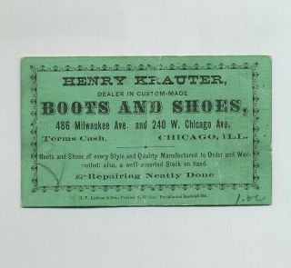 1800 ' s Puzzle Face Advertising Trade Card Krauter Boots Shoes Chicago IL wz4983 2