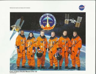 Nasa Sts - 133 Crew Photo Autopen Signature All 6 Astronauts