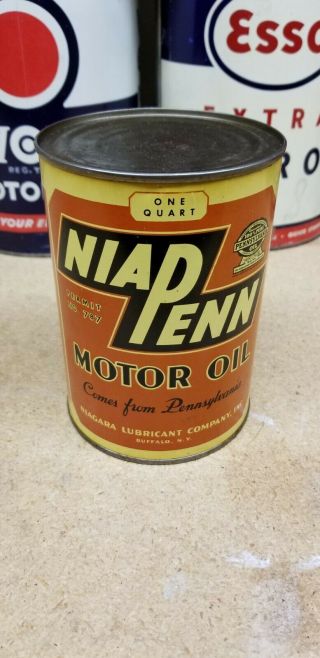 Rare Nia Penn Motor Oil Can - Full