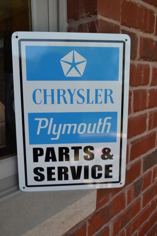 Plymouth Chrysler Blue Parts Service Sign Gtx Mopar Hemi Dodge Mechanic Shop 10d