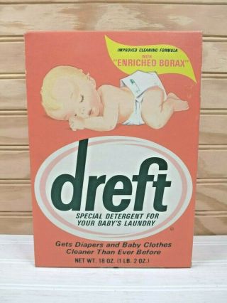 Vintage Dreft Laundry Detergent 1 Lb Box Baby Infant Diaper Borax Pink Nos