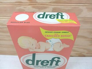 Vintage Dreft Laundry Detergent 1 lb Box Baby Infant Diaper Borax Pink NOS 3