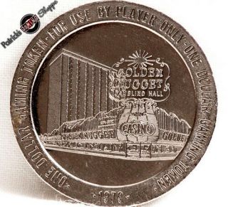 $1 Slot Token Coin Golden Nugget Hotel Casino 1979 Fm Las Vegas Nevada Rare