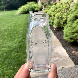 Early Embossed Candy Jar Johnston’s Milwaukee WI 1920s Clear Scarce 5