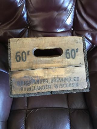 Antique Rhinelander Export 7 oz Shorty Wood 24 Bottle Beer Crate W/ Tax Stamps 4