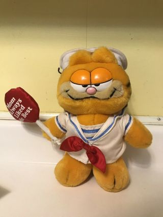 Vintage 1981 Dakin Garfield Sailor Plush Stuffed Toy Mom Always Liked Me Best