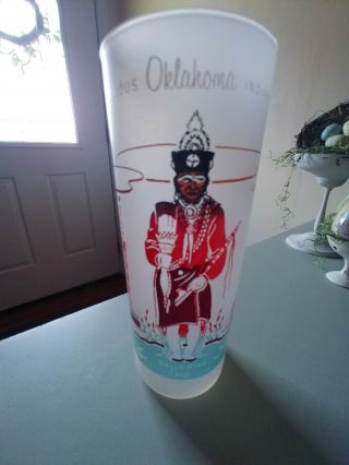Vintage Glass Oklahoma Indians Osage Bacon Rind Smoked Glass White Knox