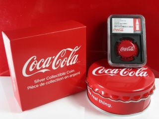 2018 Fiji Coca - Cola Coke Bottle Cap 6g Silver Ngc Pf69 Blackcore Coin