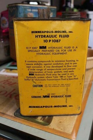 Minneapolis Moline MM Hot Line Parts Hydraulic Fluid Oil One Gallon Can 1 gal 3