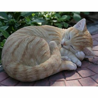 Orange Tabby Cat Statue for Home Decor,  Garden Decor,  Outdoor Statue Realistic 5