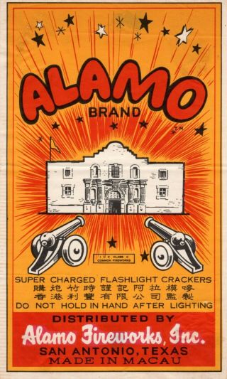 Alamo Brand Firecracker Brick Label,  Class 3