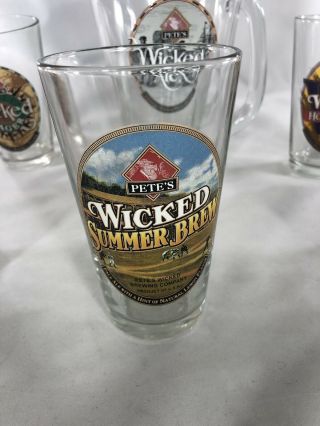 Pete’s Wicked Ale 6 Piece Set Beer Pitcher With 5 Beer Glasses 2