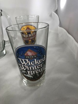 Pete’s Wicked Ale 6 Piece Set Beer Pitcher With 5 Beer Glasses 4