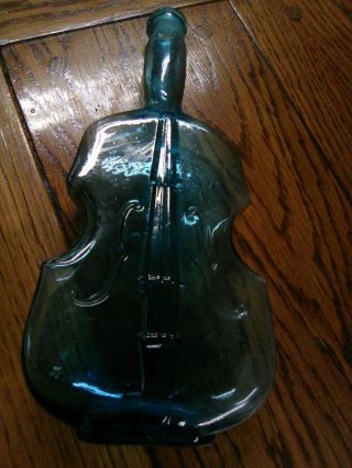 Vintage Aqua Blue Violin Bottle 9.  5 Inch Tall Pontil