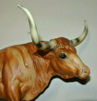 Vintage Breyer Texas Longhorn Bull Chestnut Color Stripes On Horns