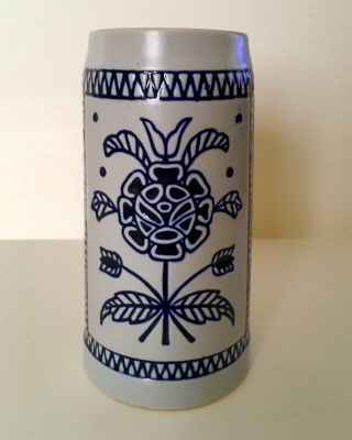 Vintage Blue Delft Beer Stein 1977 By Ceramarte Rio Negrinho,  Brazil