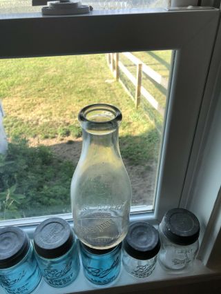 Quart Embossed Milk Bottle Banks Dairy FARMINGTON MICHIGAN MICH MI 2