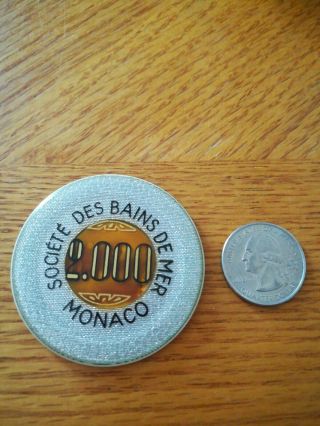 Societe Des Bains De Mer Monaco 2,  000 Franc