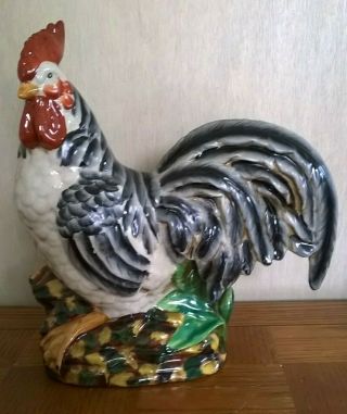 Large 12 " Ceramic Colorful Rooster/chicken Statue Decorative Home Decor
